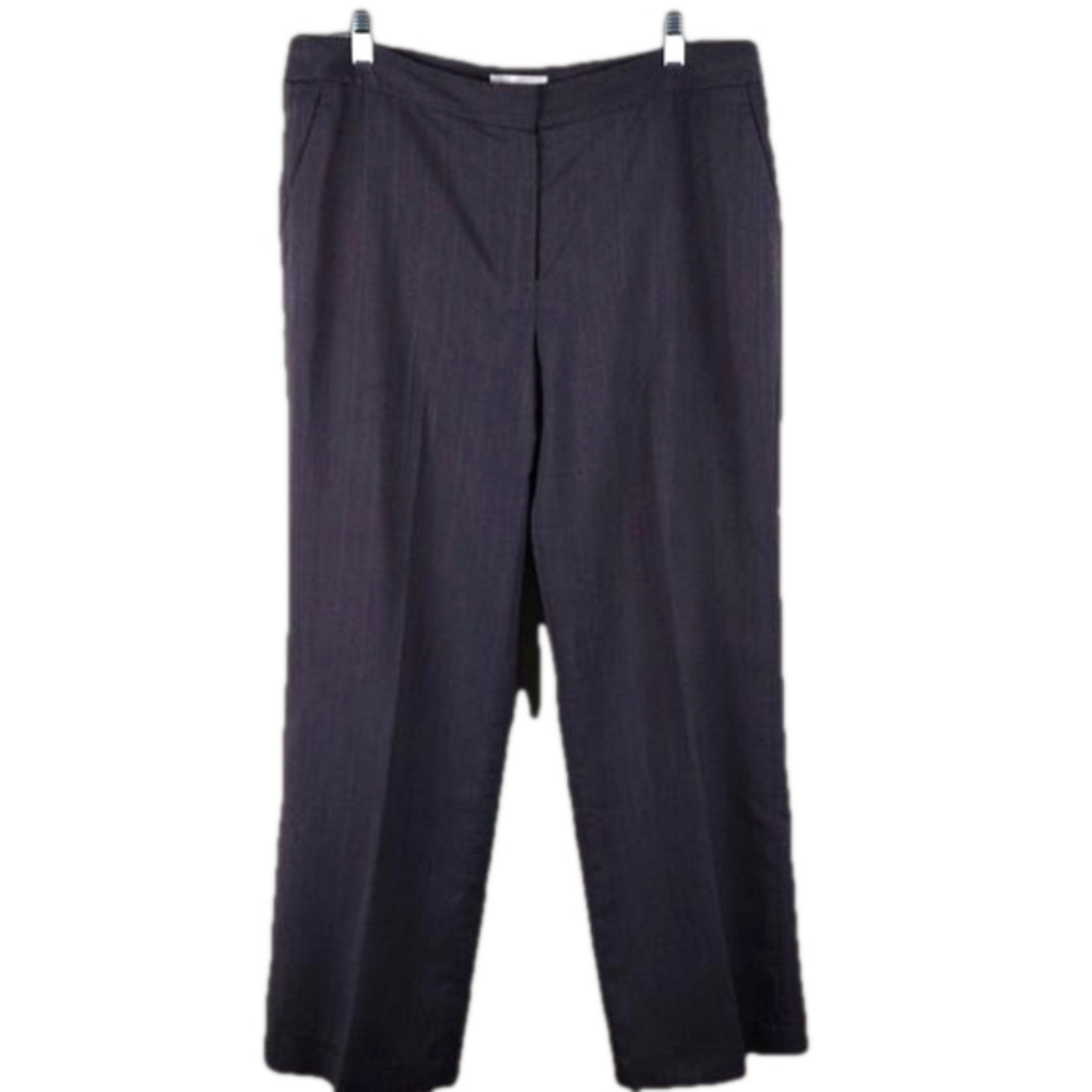 Jones New York Suit Separates Black Pinstripe Flat Front High Rise Trouser Pant